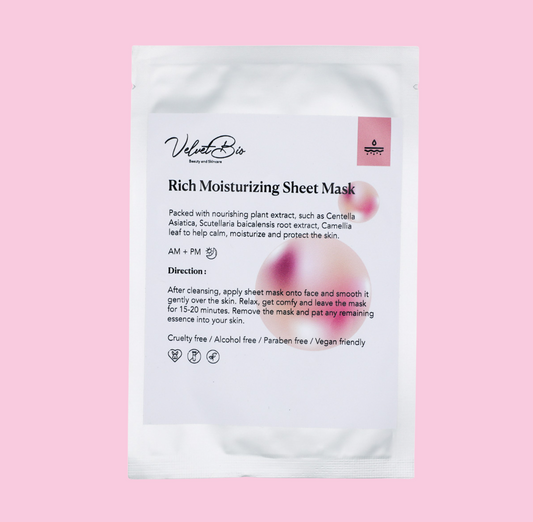 Organic Vegan Rich Moisturising Silk Crystal Face Mask - Pack of 3 sheets